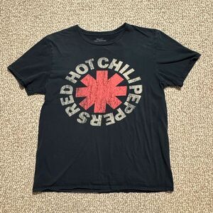 Red Hot Chili Peppers Band Logo Graphic T-Shirt Black Sz Medium